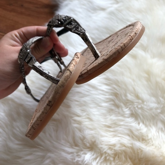 Cole Haan Britt Cork Snake Leather Sandal Roccia 7 - Picture 3 of 8